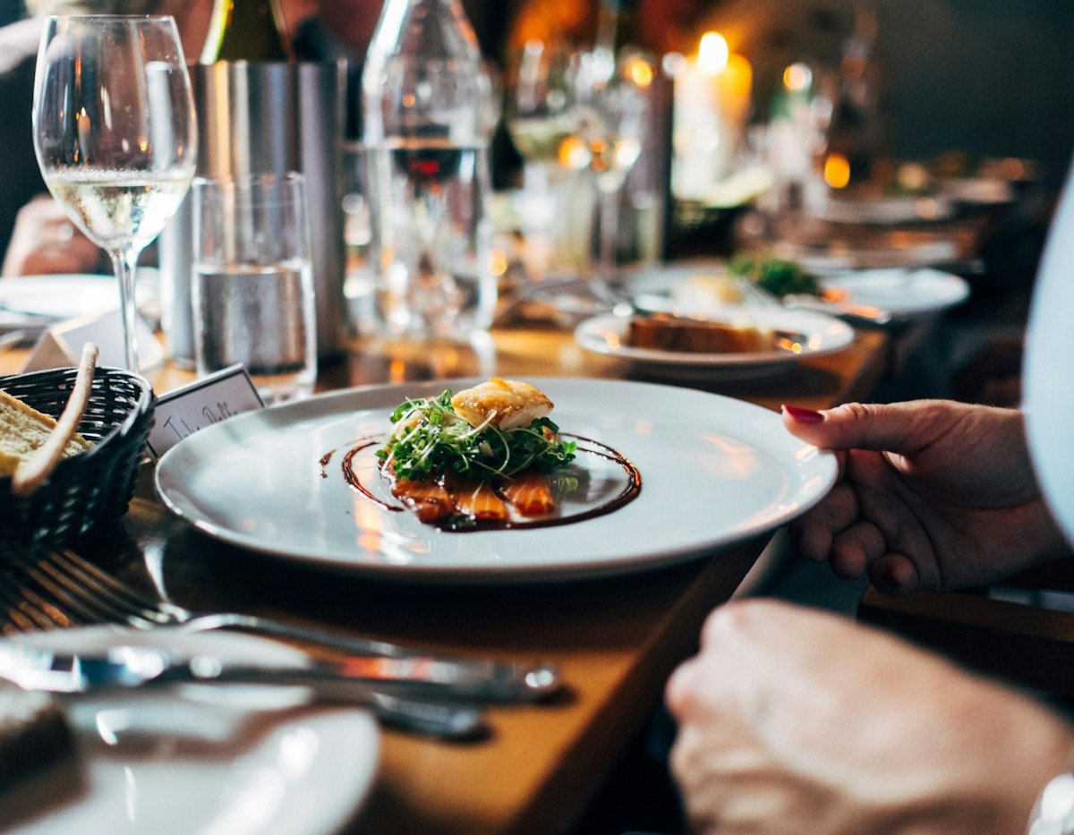 Seasonal food served in a restaurant